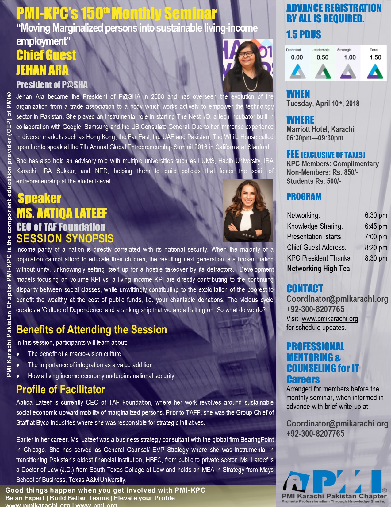 150th Monthly Seminar - Moving Margenalized Persons into Sustainable Living Income Employment